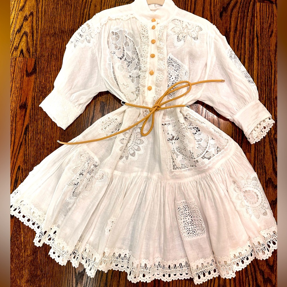 Gorgeous Zimmerman linen lace detail dress